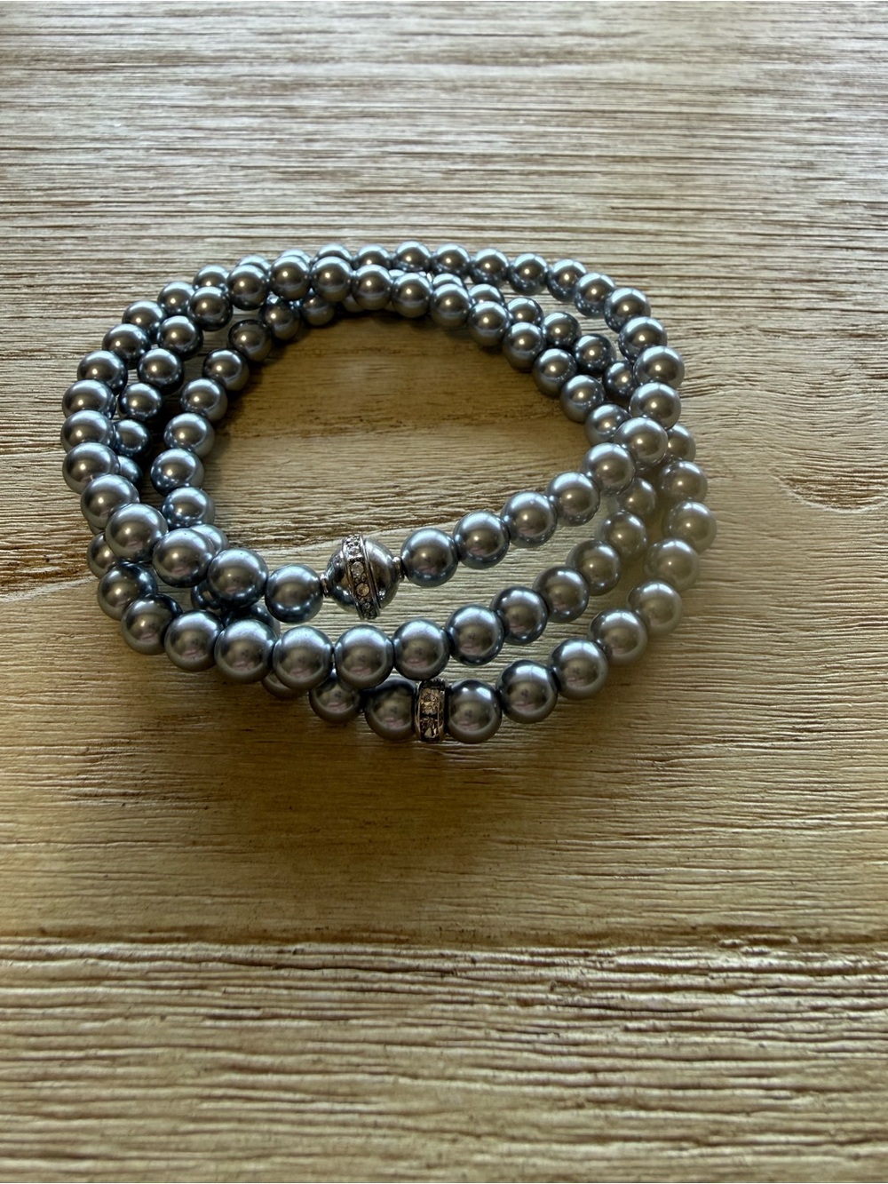 Silver Beaded Stretch Bracelets